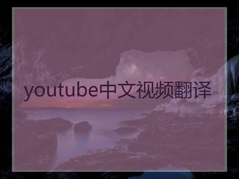 youtube中文视频翻译