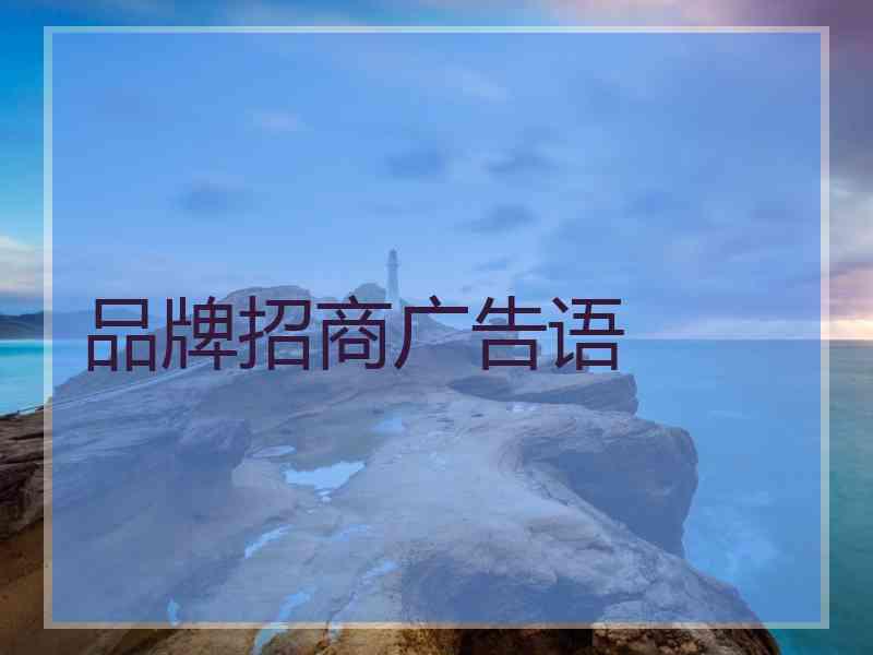 品牌招商广告语