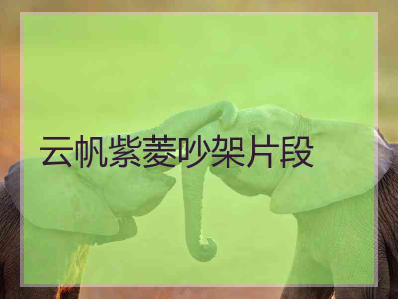 云帆紫菱吵架片段