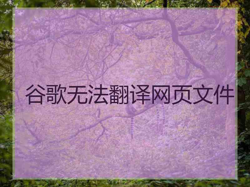 谷歌无法翻译网页文件