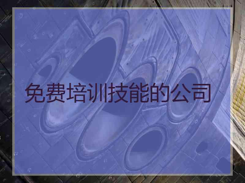 免费培训技能的公司