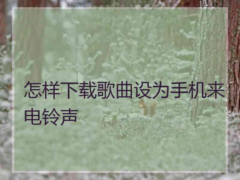 怎样下载歌曲设为手机来电铃声