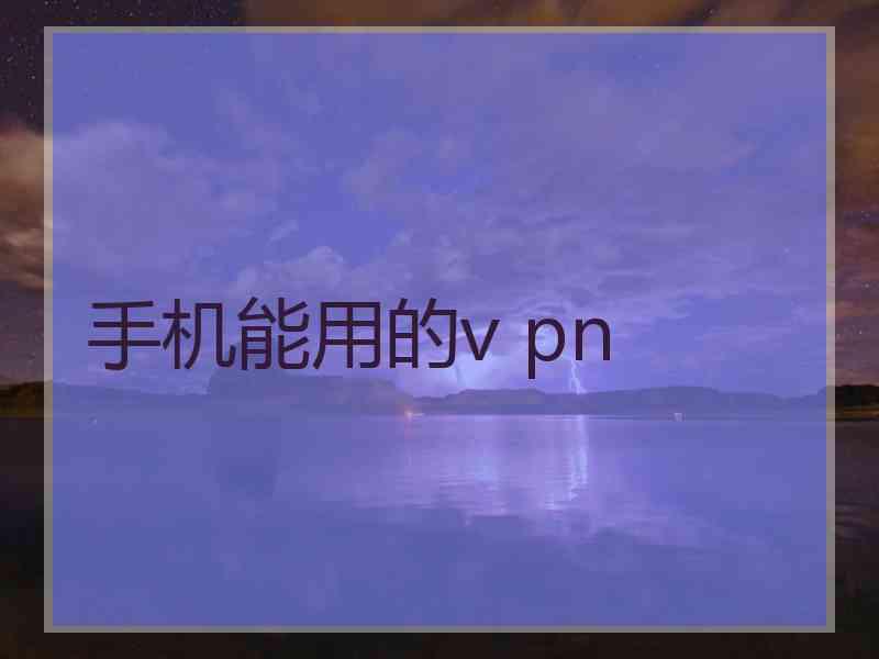 手机能用的v pn
