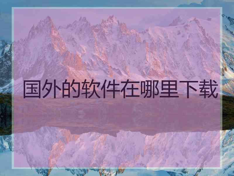 国外的软件在哪里下载