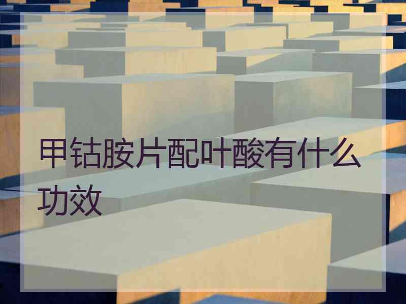 甲钴胺片配叶酸有什么功效