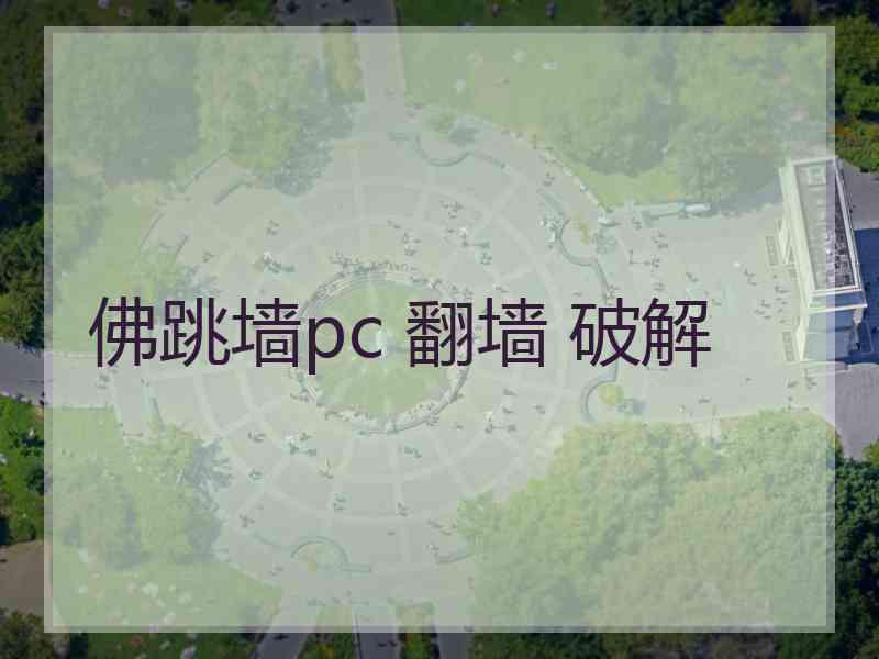 佛跳墙pc 翻墙 破解