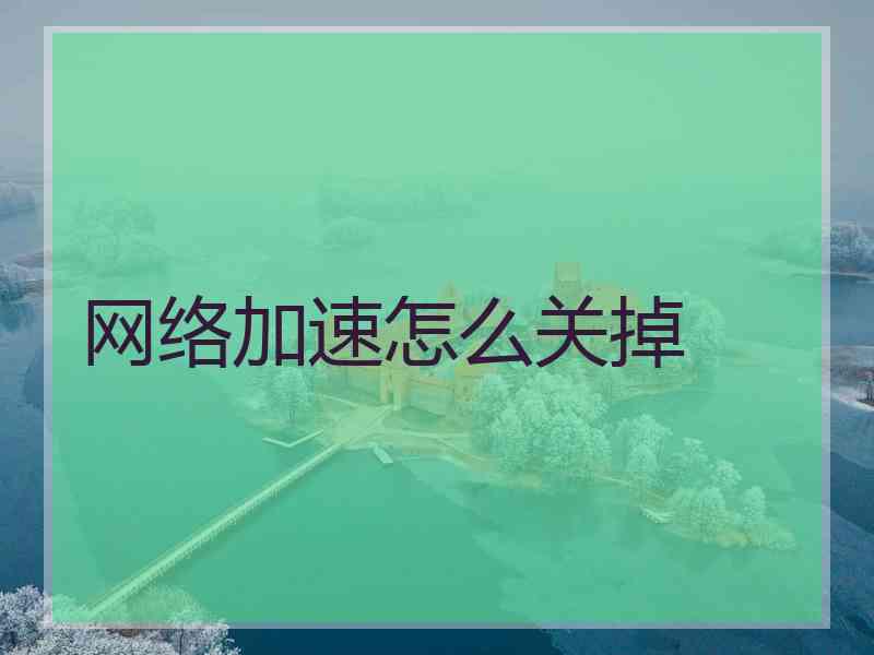 网络加速怎么关掉
