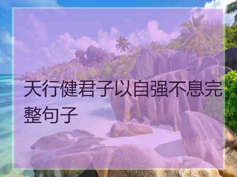 天行健君子以自强不息完整句子