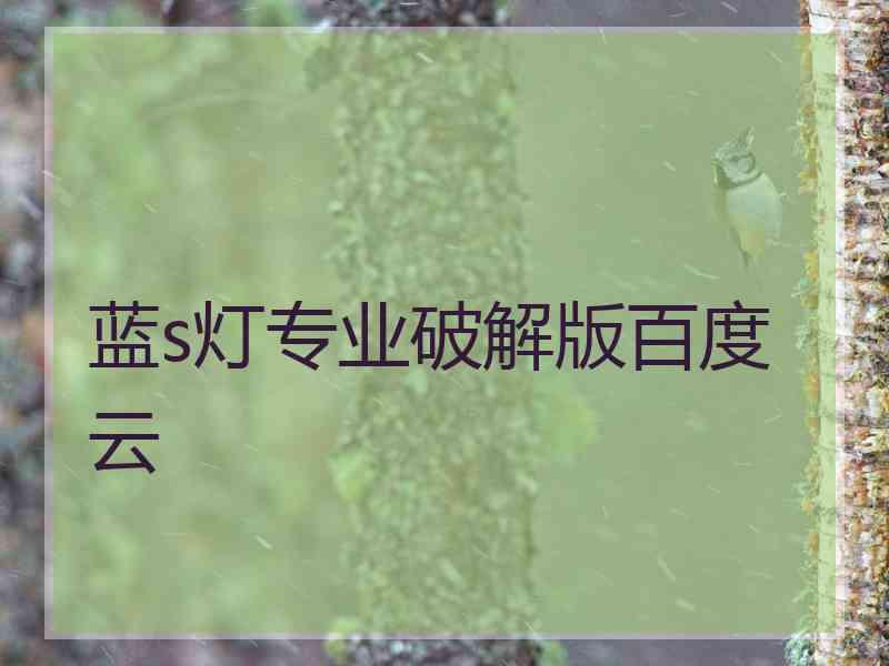 蓝s灯专业破解版百度云