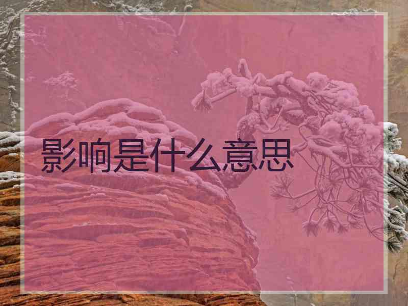 影响是什么意思