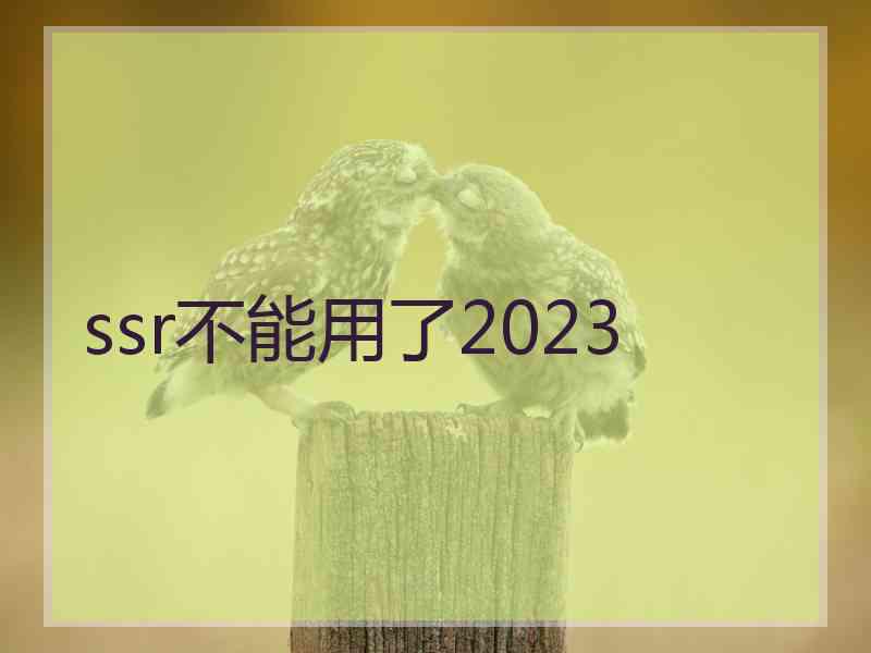 ssr不能用了2023